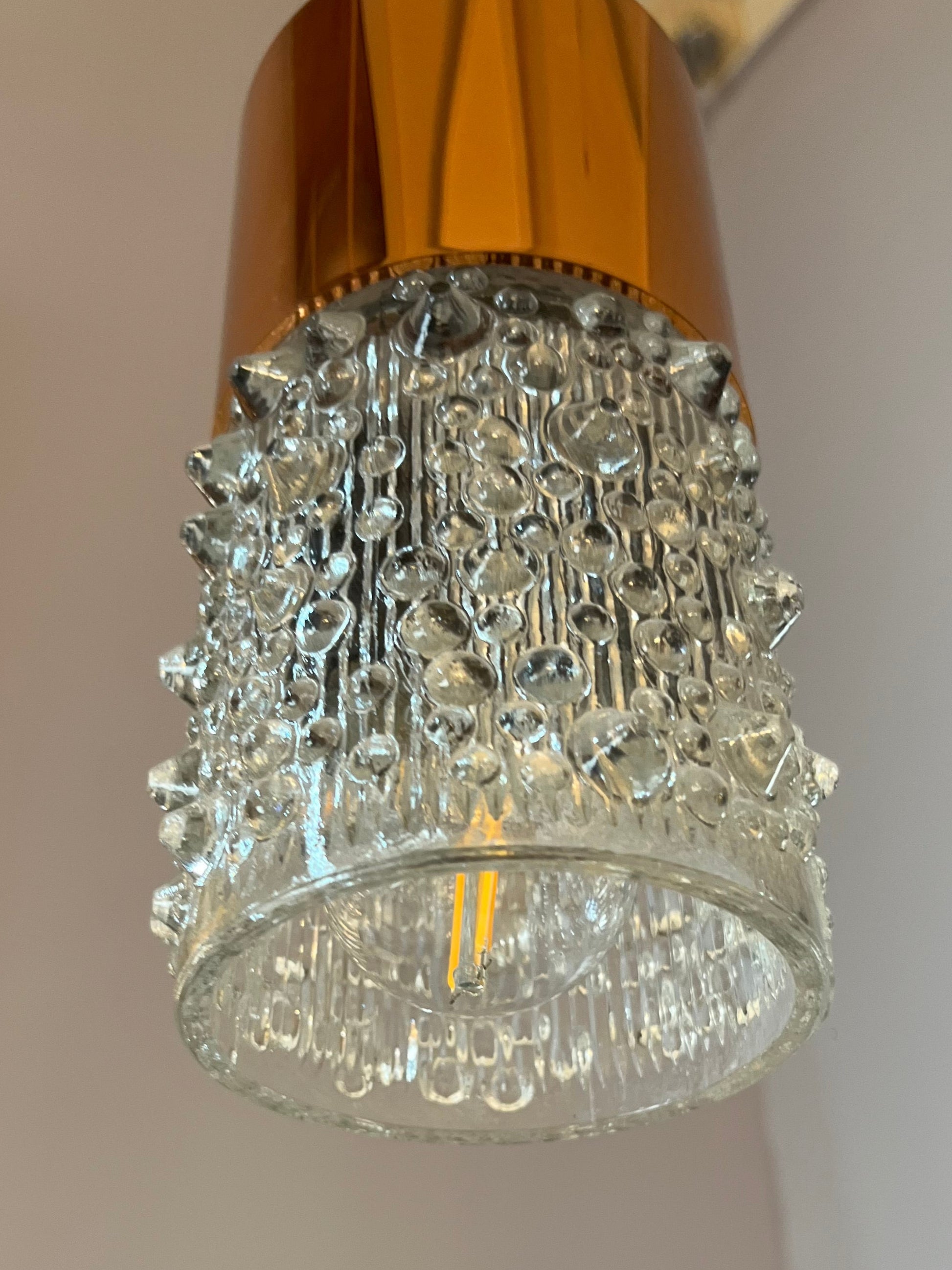 Hängelampe Bubbleglas Kupfer von VEB NARVA