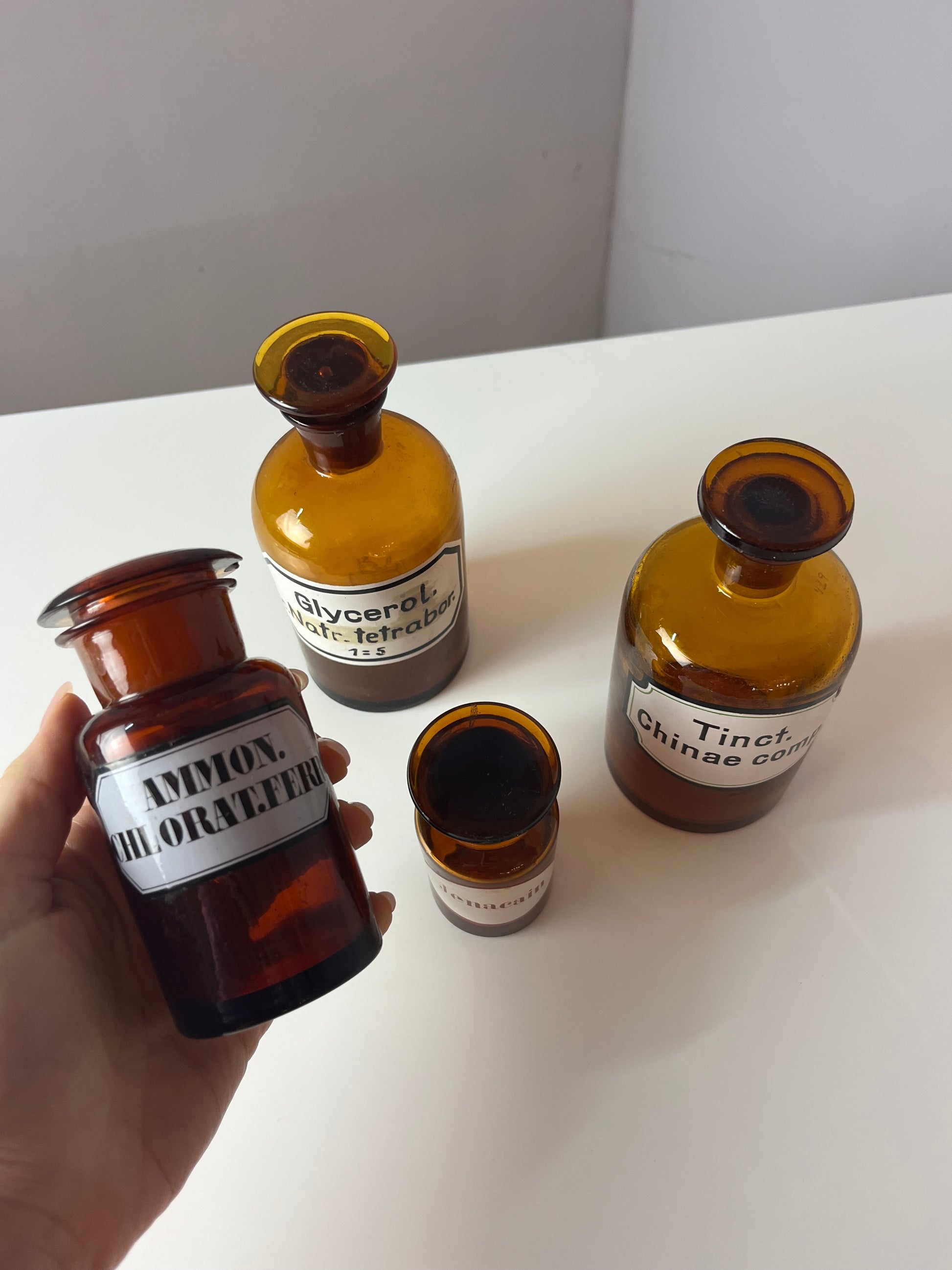 Set: 4x Apothekerglas braun