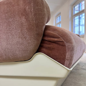 Modularer Schalensessel rosa Samt & Kunststoff