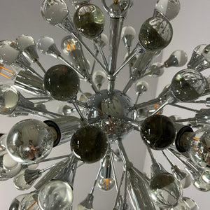 Sputnik Kronleuchter Chrom Glas aus Italien