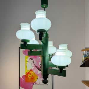 Kronleuchter grün Opalglas