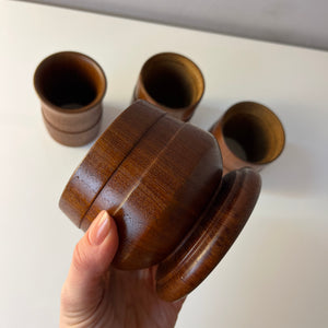 Stapelbare Vase Teak aus Dänemark