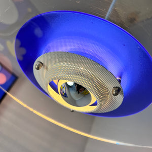 Lamellenlampe „Astra“ blau Plexiglas aus Dänemark