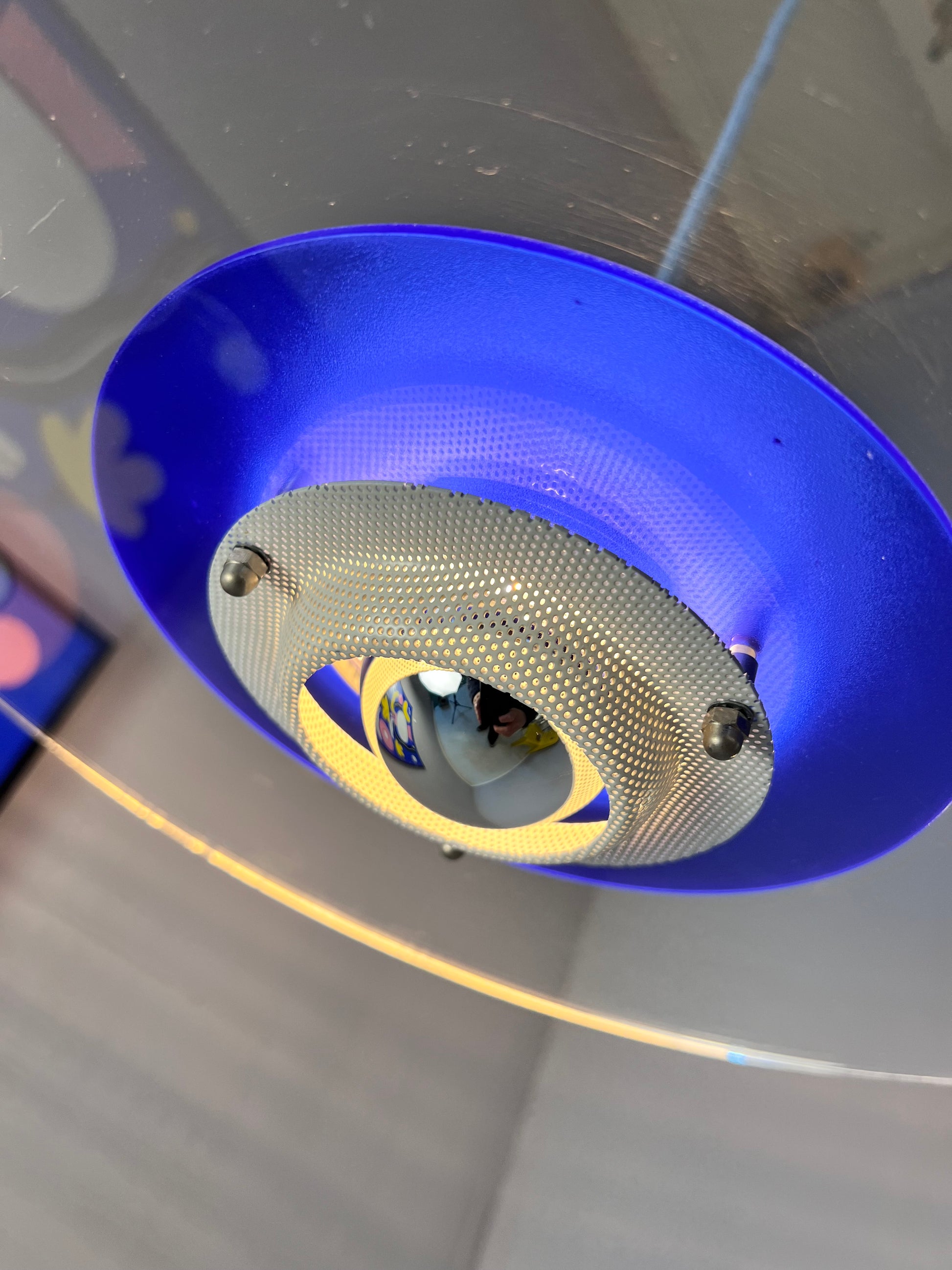 Lamellenlampe „Astra“ blau Plexiglas aus Dänemark