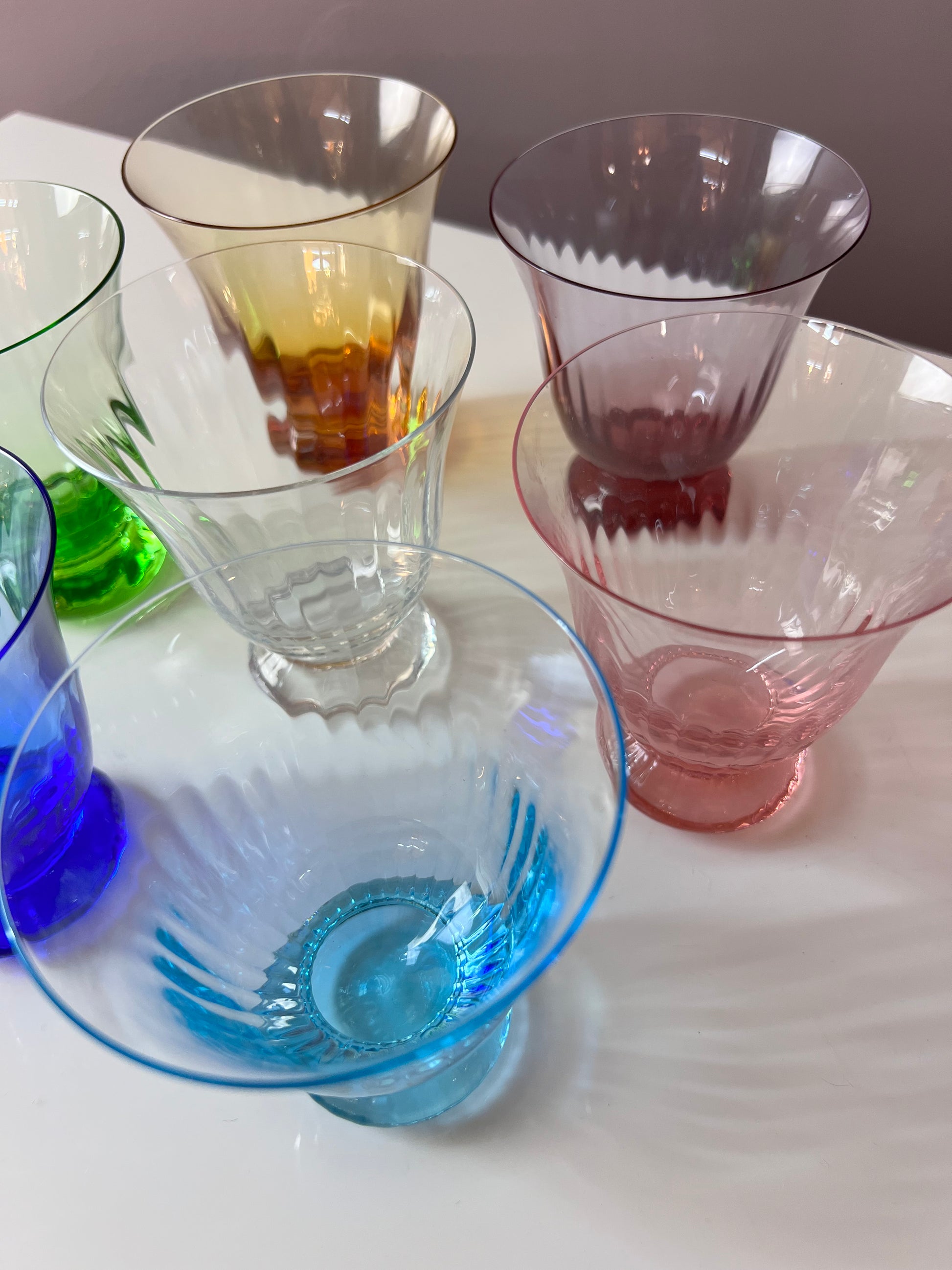 Set: 7x Wasserglas bunt