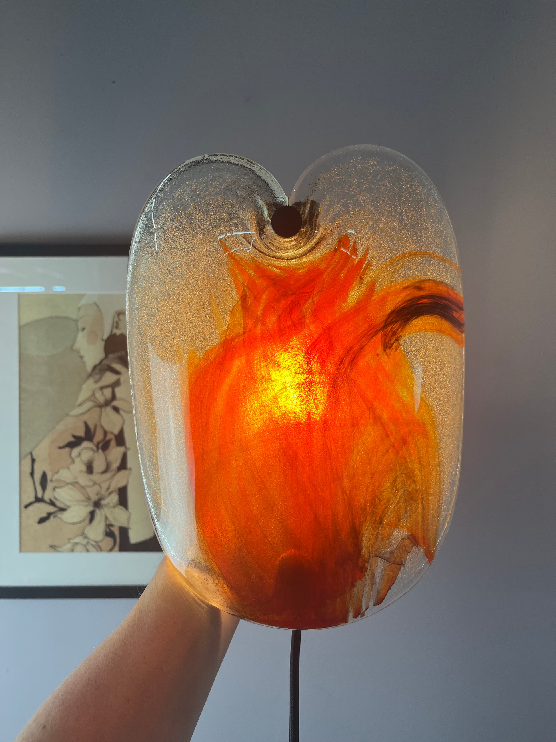 Wandlampe rotbraun Glas von Per Lütken für Holmegaard