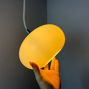 Hängelampe weiß Glas Chrom