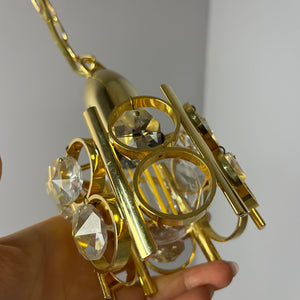 Kleine Hängelampe Gold mit Kristallen Dänemark