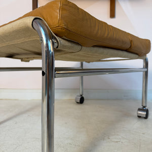 Hocker Modell Bore cognac Chrom von Noboru Nakamura für IKEA