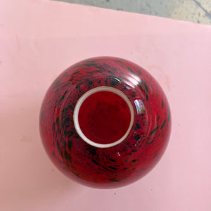 Vase rot schwarz Glas