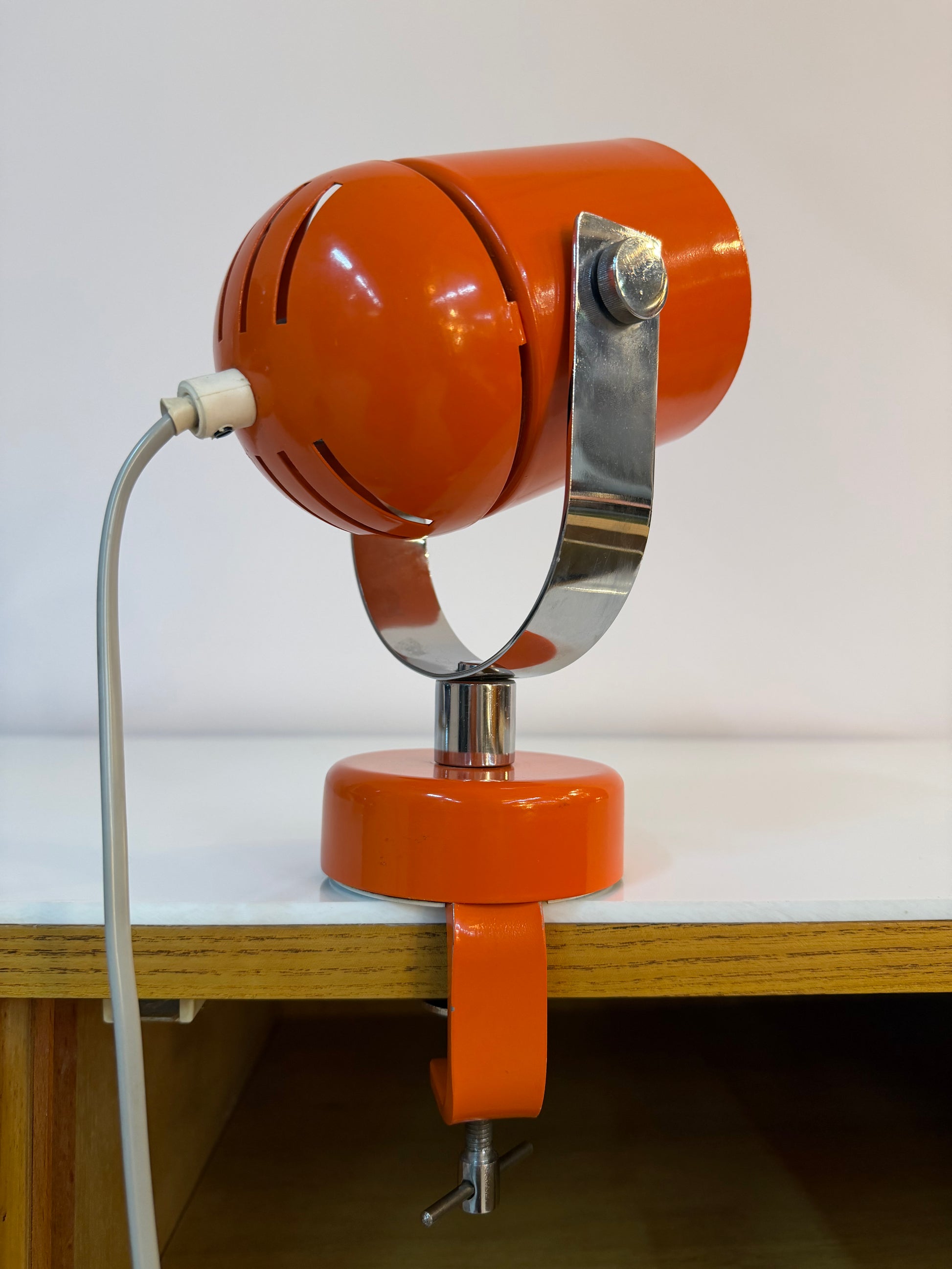 Klemmlampe / Wandlampe Combi Lux orange Chrom von Stanislav Indra für Lidokov Boskovice
