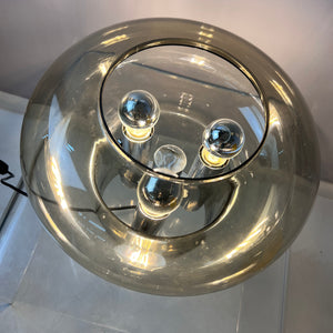 Große Tischlampe Rauchglas von Leclair & Schäfer