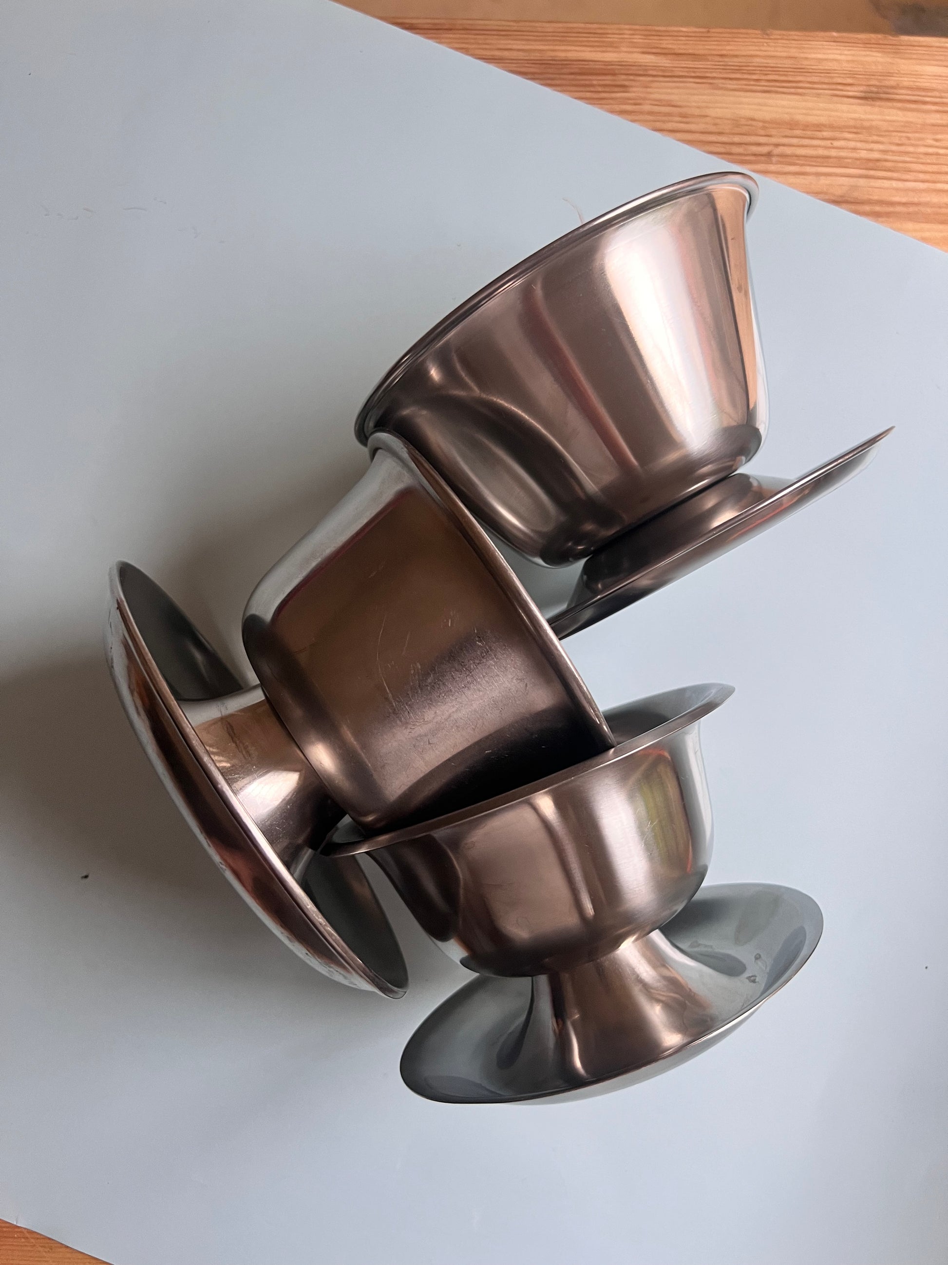 Set: 3x Eisbecher Stainless Steel 18/8 aus Dänemark