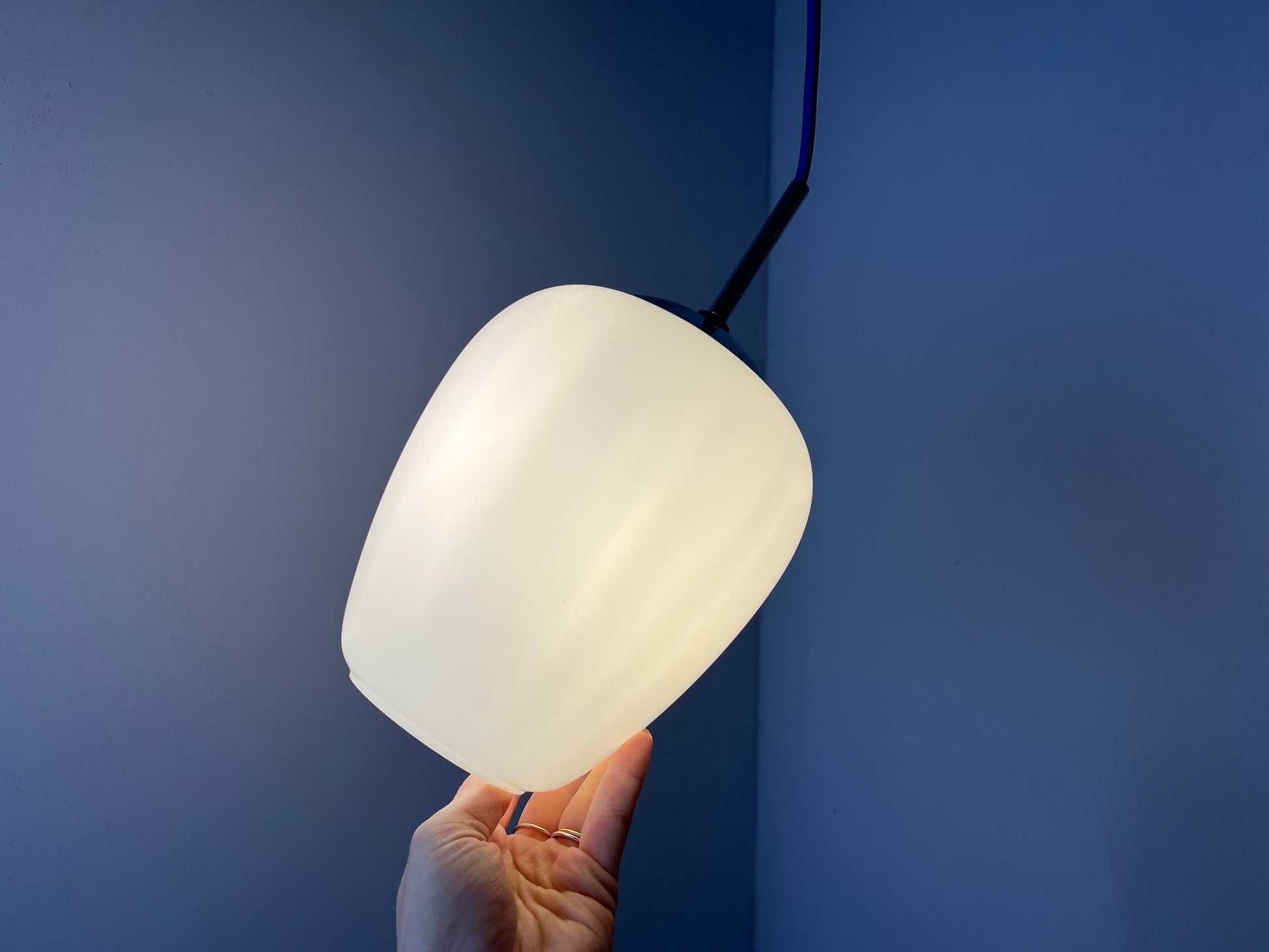 Hängelampe Opalglas Chrom aus Dänemark