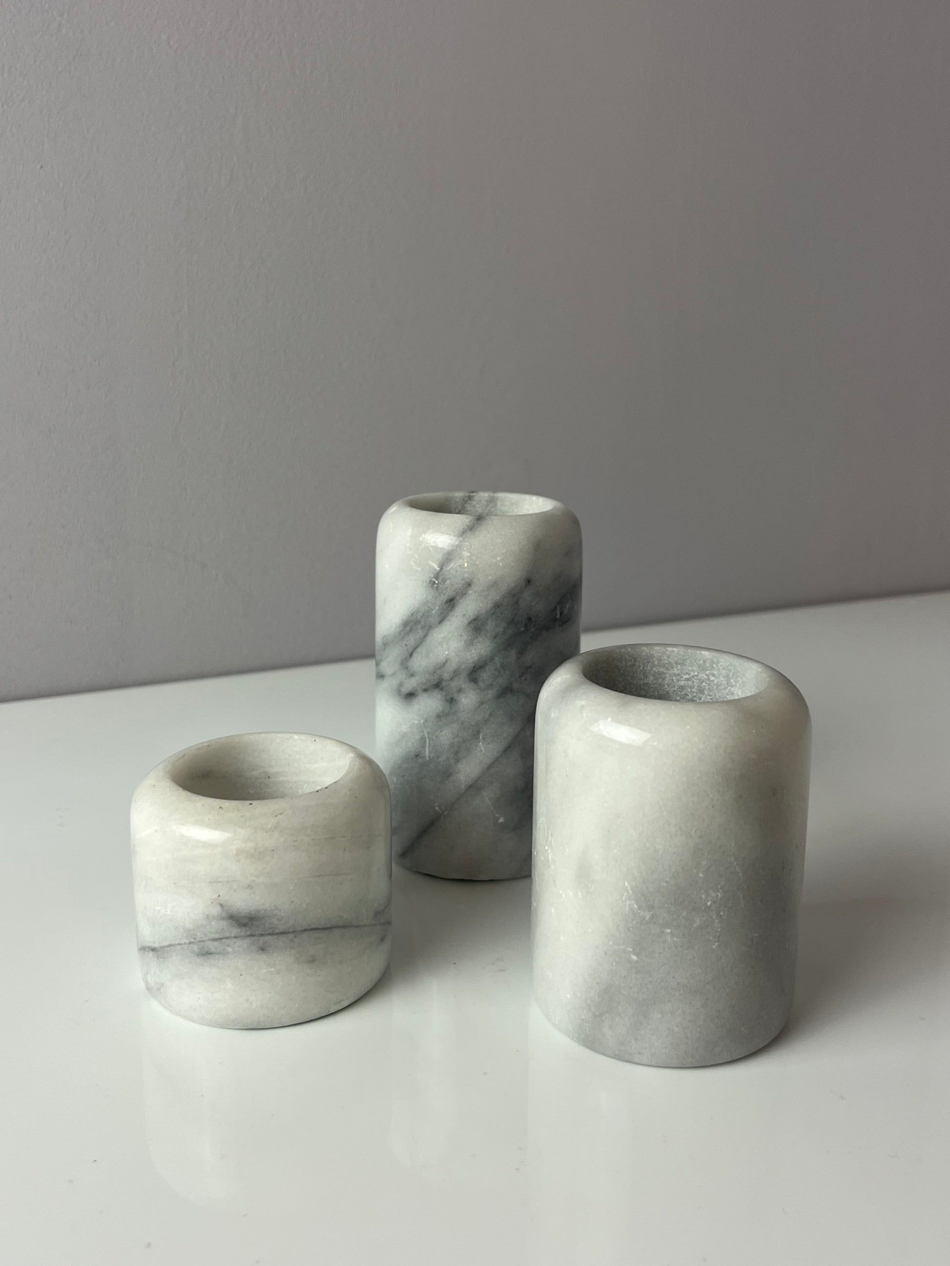 Set: Trio Kerzenständer Marmor