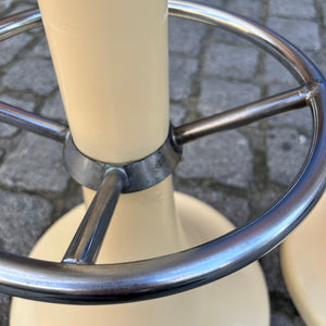 Barhocker creme orange von Friedrich Stuckenbröker für Lockhausen Plastik