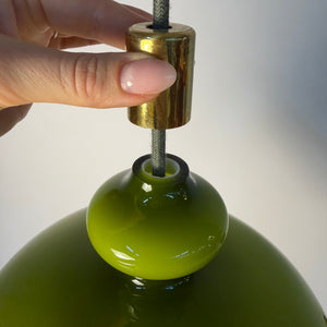 Hängelampe grün Glas von Hans-Agne Jakobsson für Staff