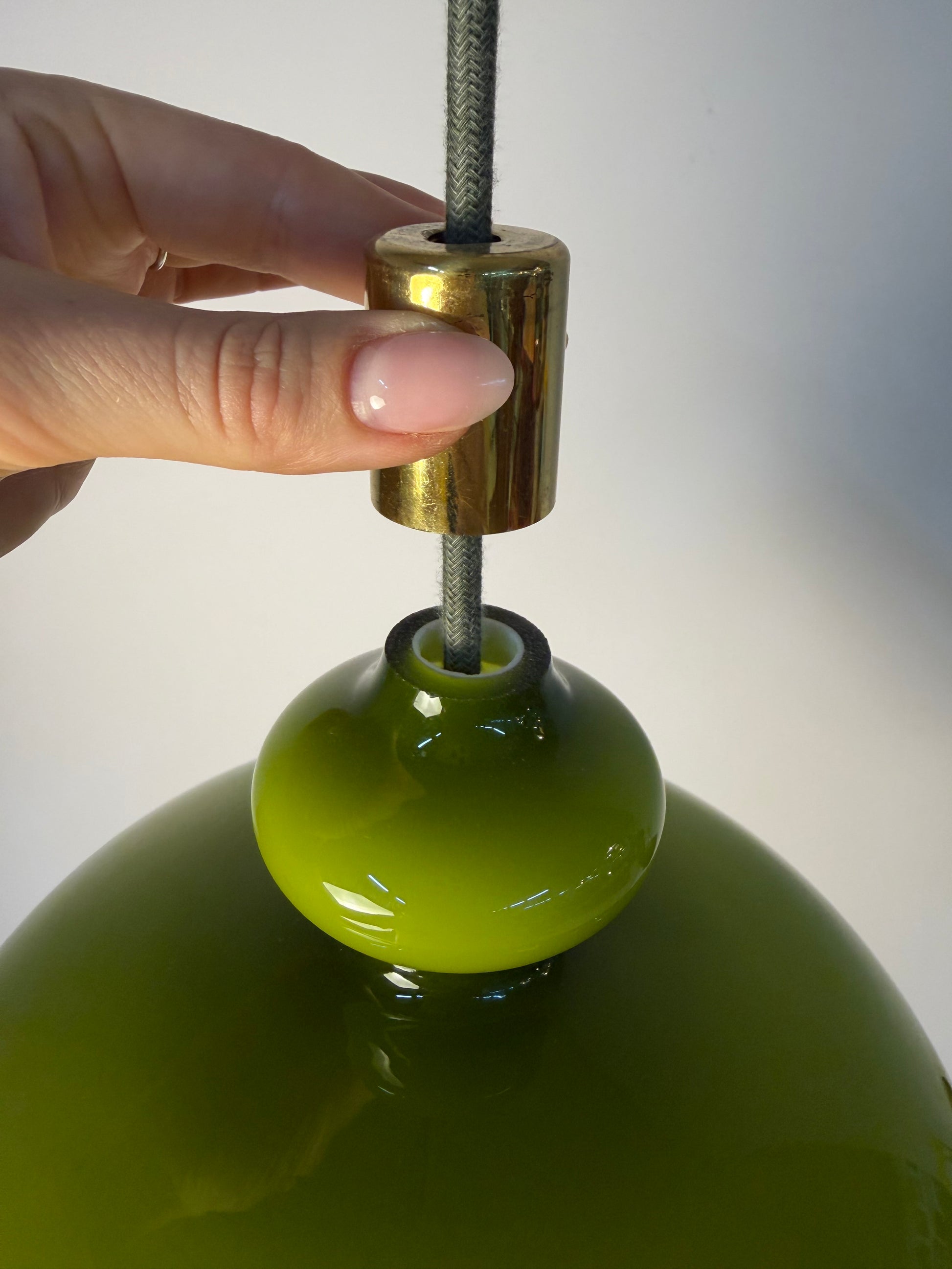 Hängelampe grün Glas von Hans-Agne Jakobsson für Staff
