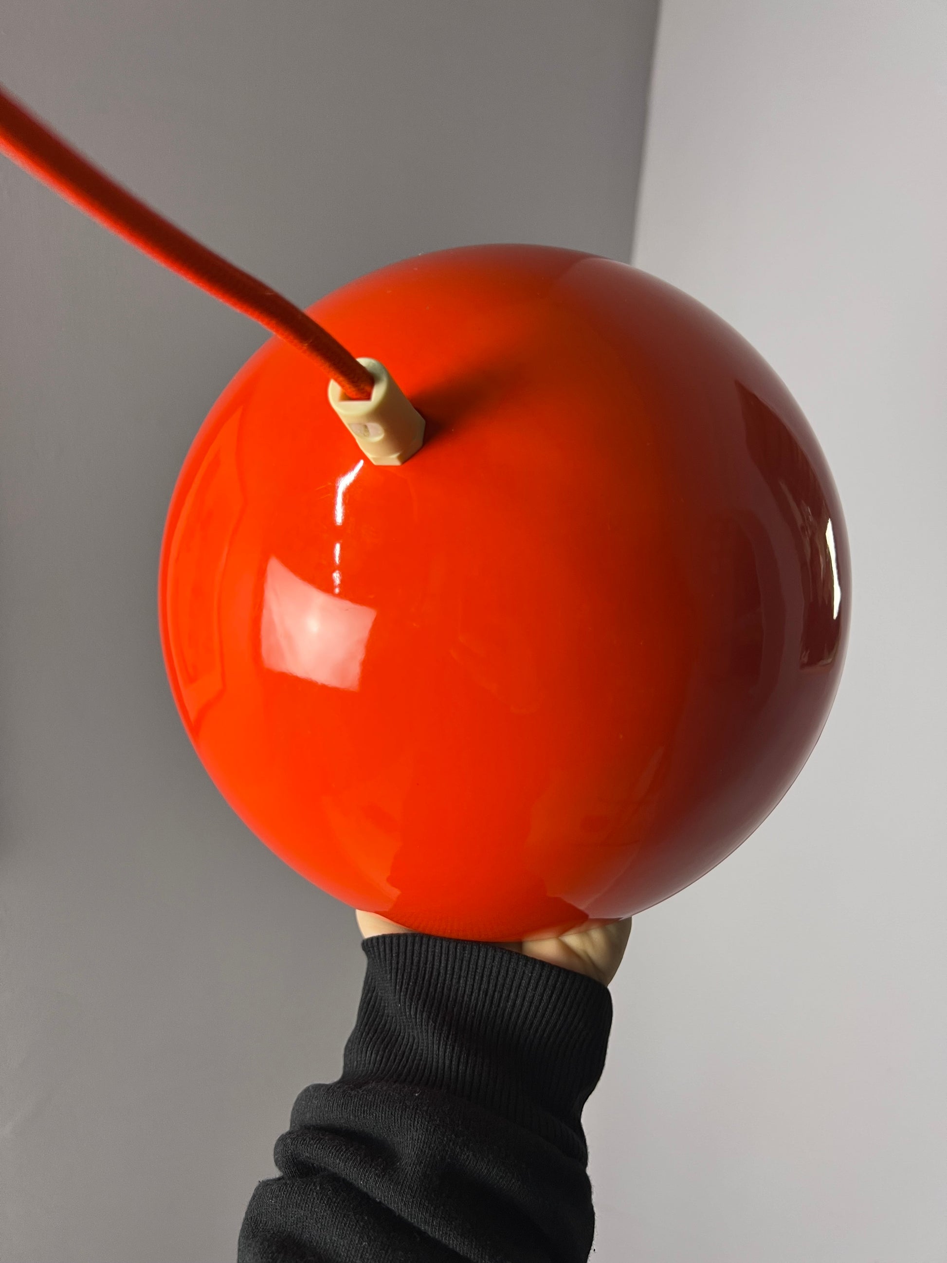 Hängelampe Flowerpot VP1 orange Emaille von Verner Panton für Louis Poulsen