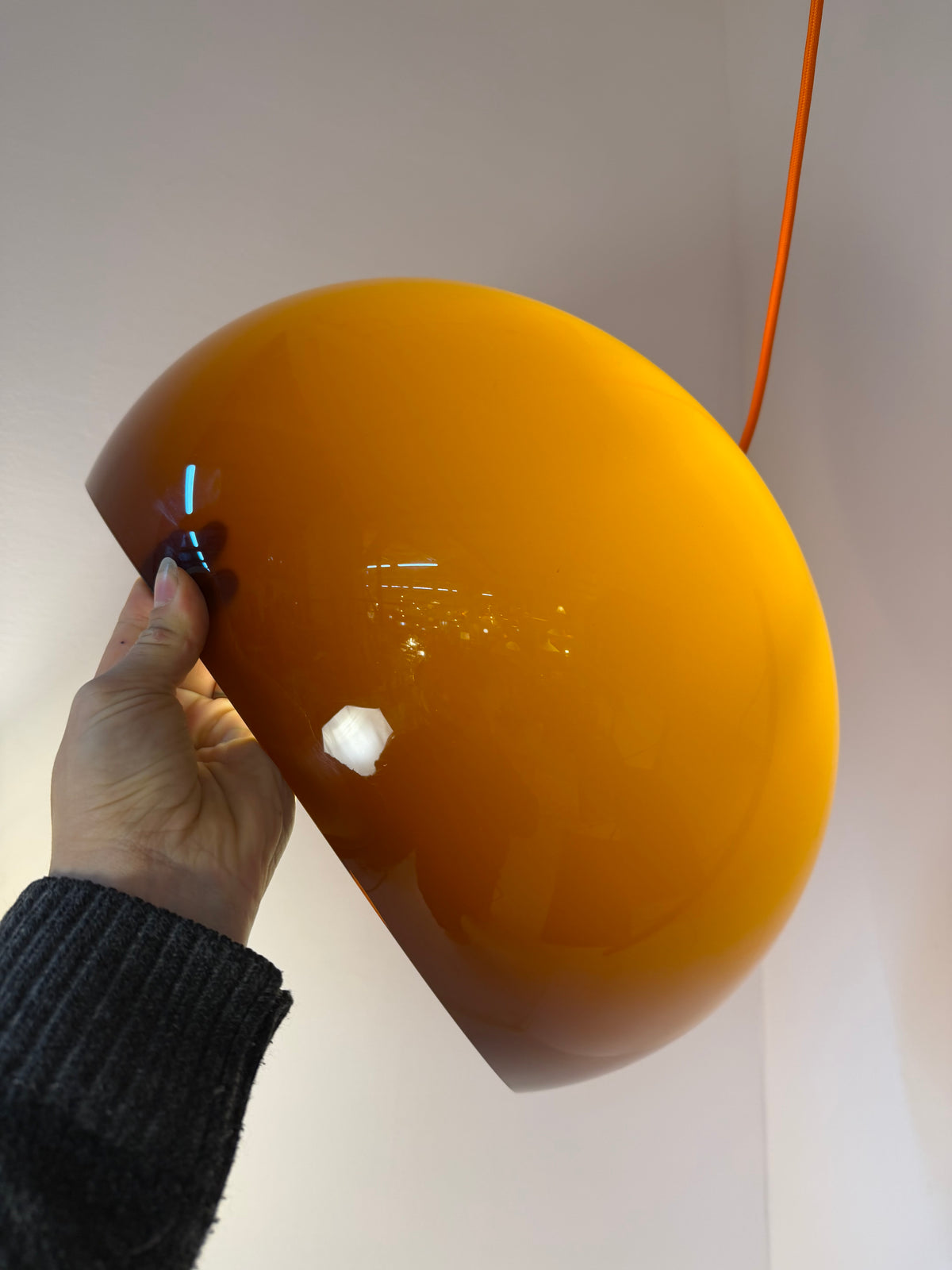 Hängelampe Guzzini Kunststoff braun orange