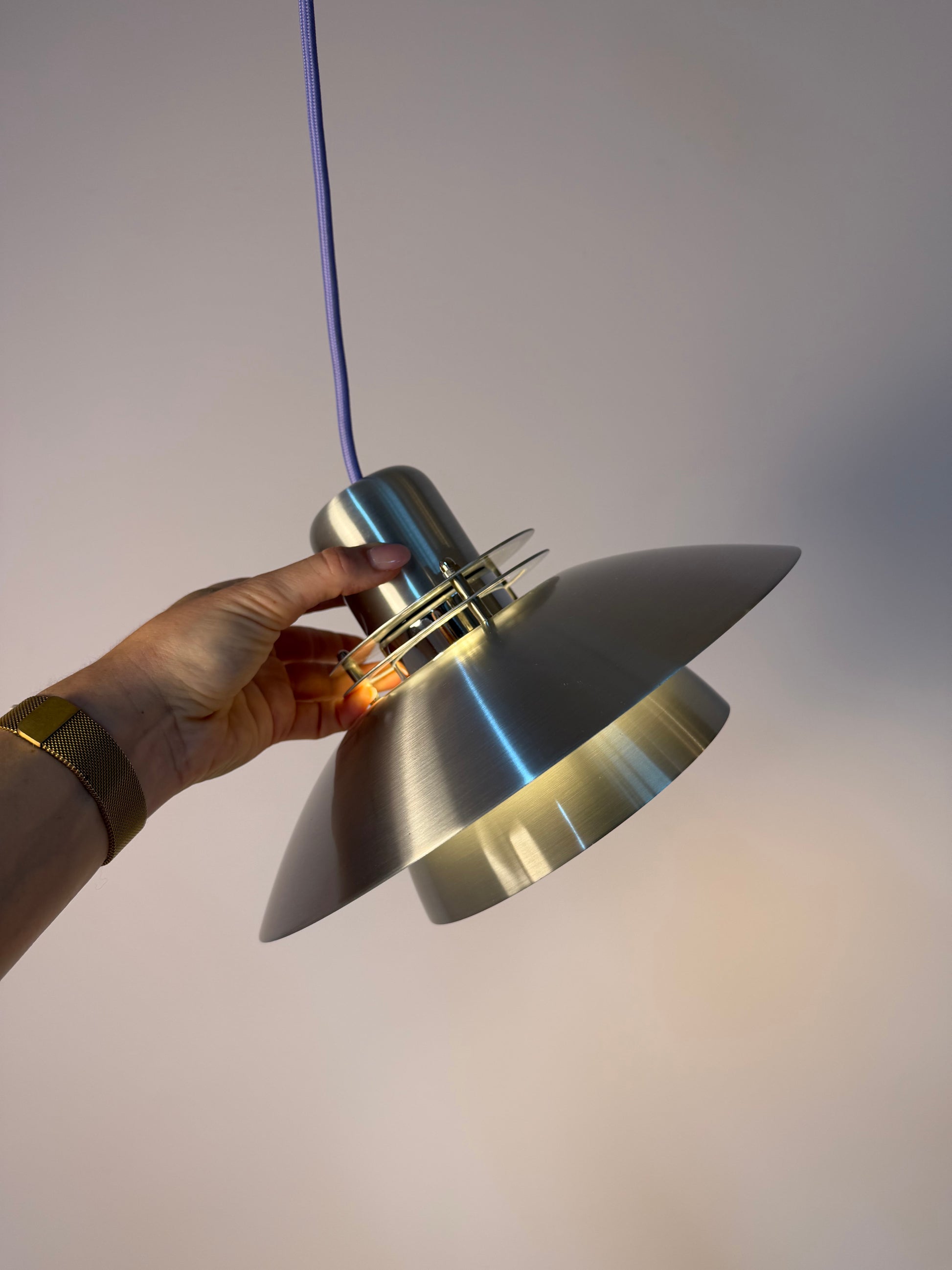Lamellenlampe silber aus Dänemark
