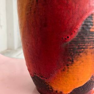 Vase 7312-30 Fat Lava orange rot von Carstens Keramik West Germany