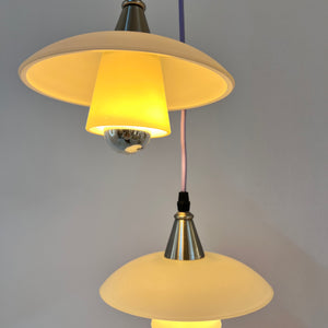 Lamellenlampe Milchglas aus Dänemark