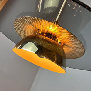 Lamellenlampe Gold Rauchglas aus Dänemark