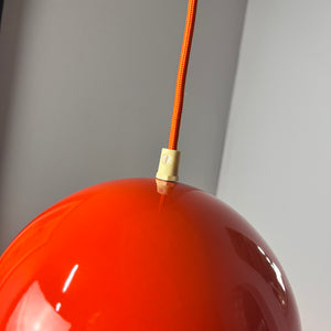 Hängelampe Flowerpot VP1 orange Emaille von Verner Panton für Louis Poulsen