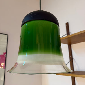 Hängelampe grün weiß Glas von Peill & Putzler