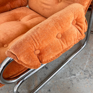 Sessel Halina orange Chrom von Hellerau