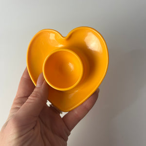 Set: 4x Eierbecher Herz gelb