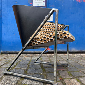 Sessel Mondi braun schwarz Chrom von Jouko Järvisalo für Inno Interior Oy - neu gepolstert