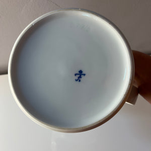 Kaffeekanne klein Form F Pop Art blau weiß von Fürstenberg