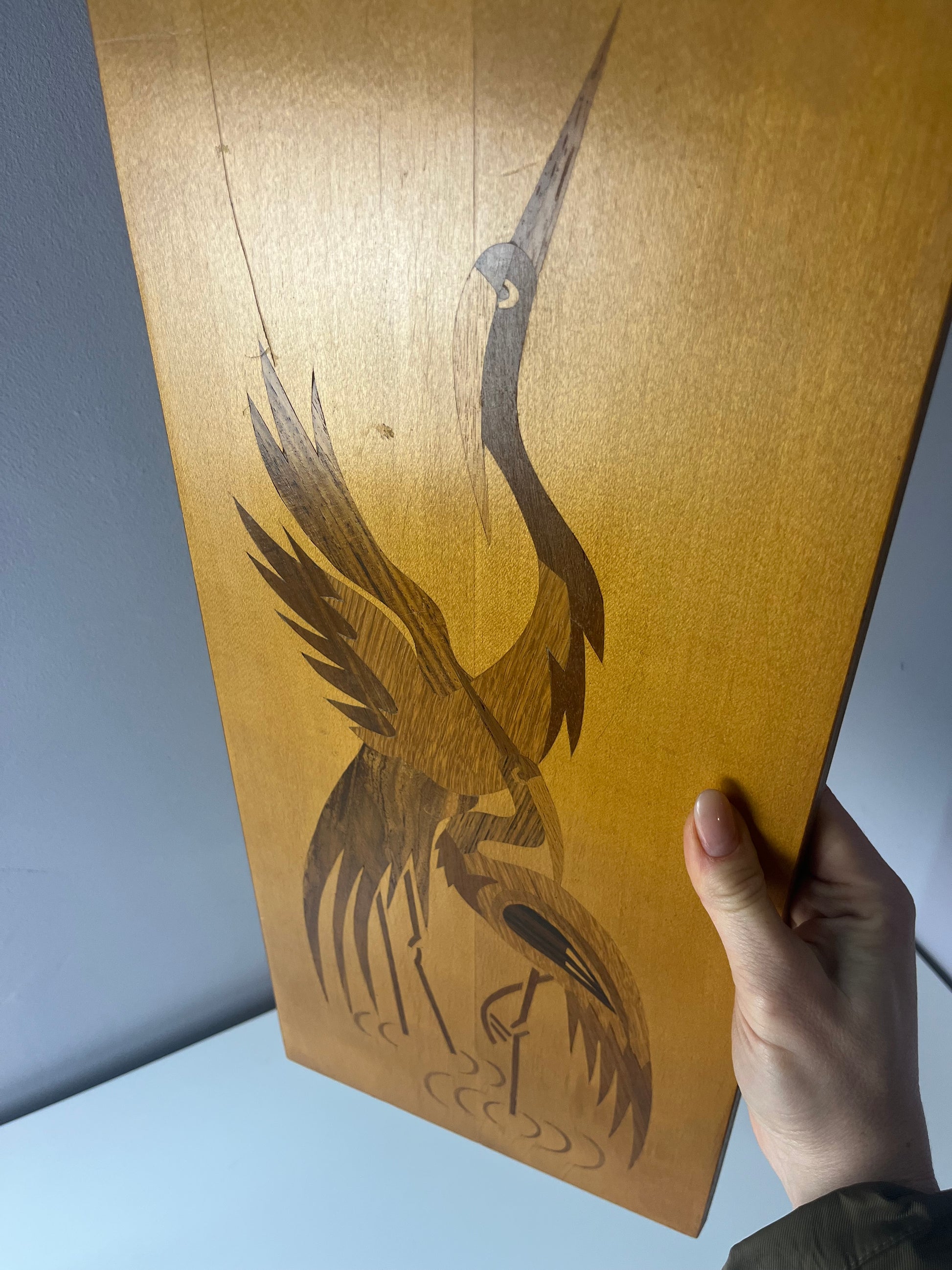 Intarsienbild Kraniche