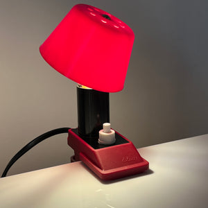 Klemmlampe rot mit Kunststoffschirm & Schalter von Elios