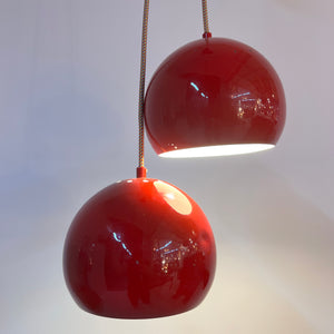 Set: 2x Kugellampe rot aus Dänemark
