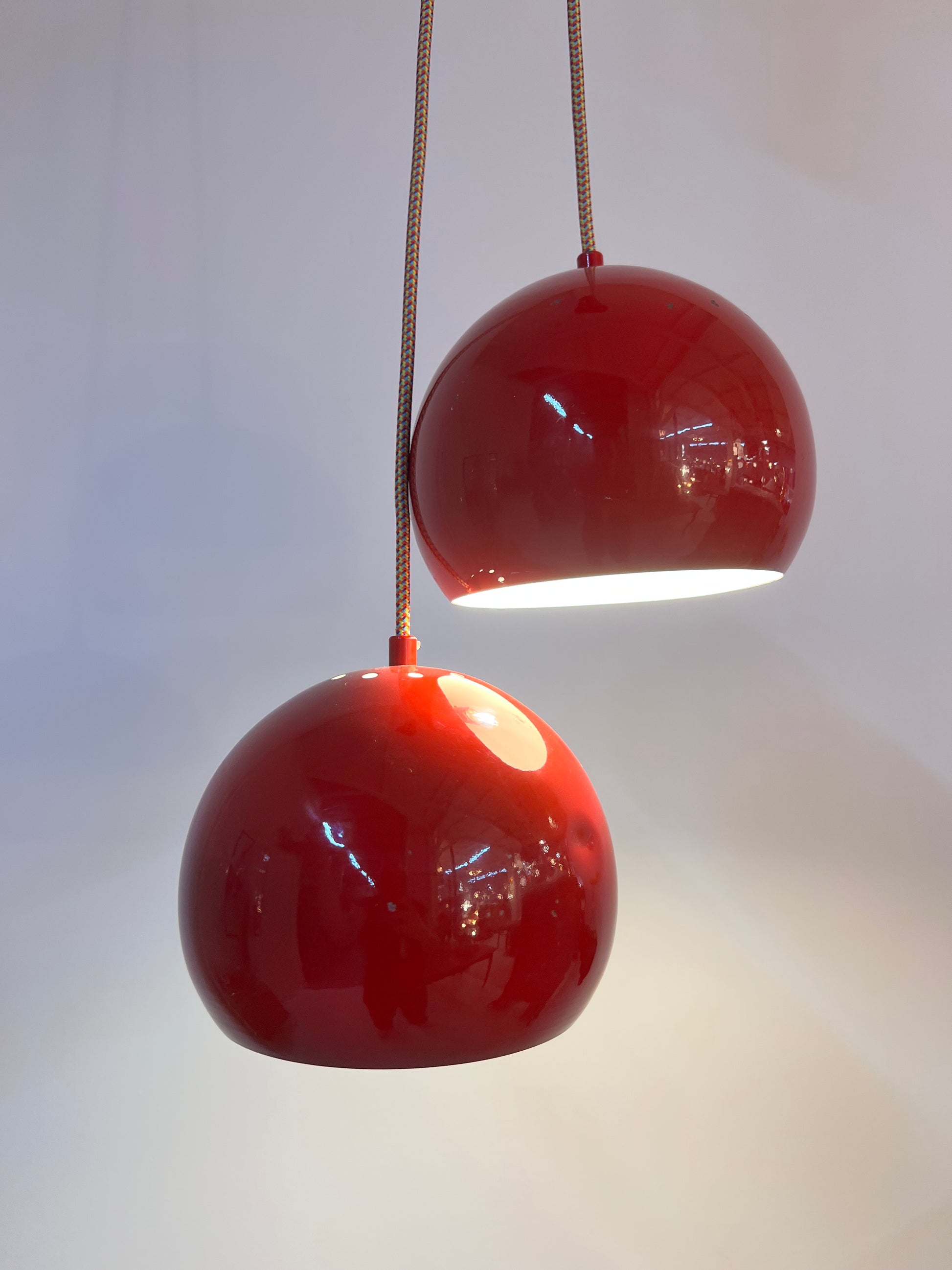 Set: 2x Kugellampe rot aus Dänemark