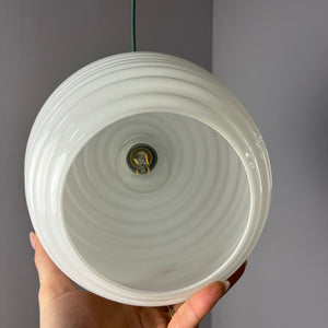 Hängelampe mint weiß Glas aus Dänemark