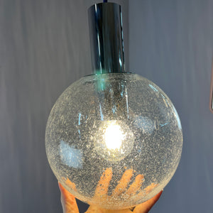 Hängelampe Größe S Einschlussglas Chrom von Doria