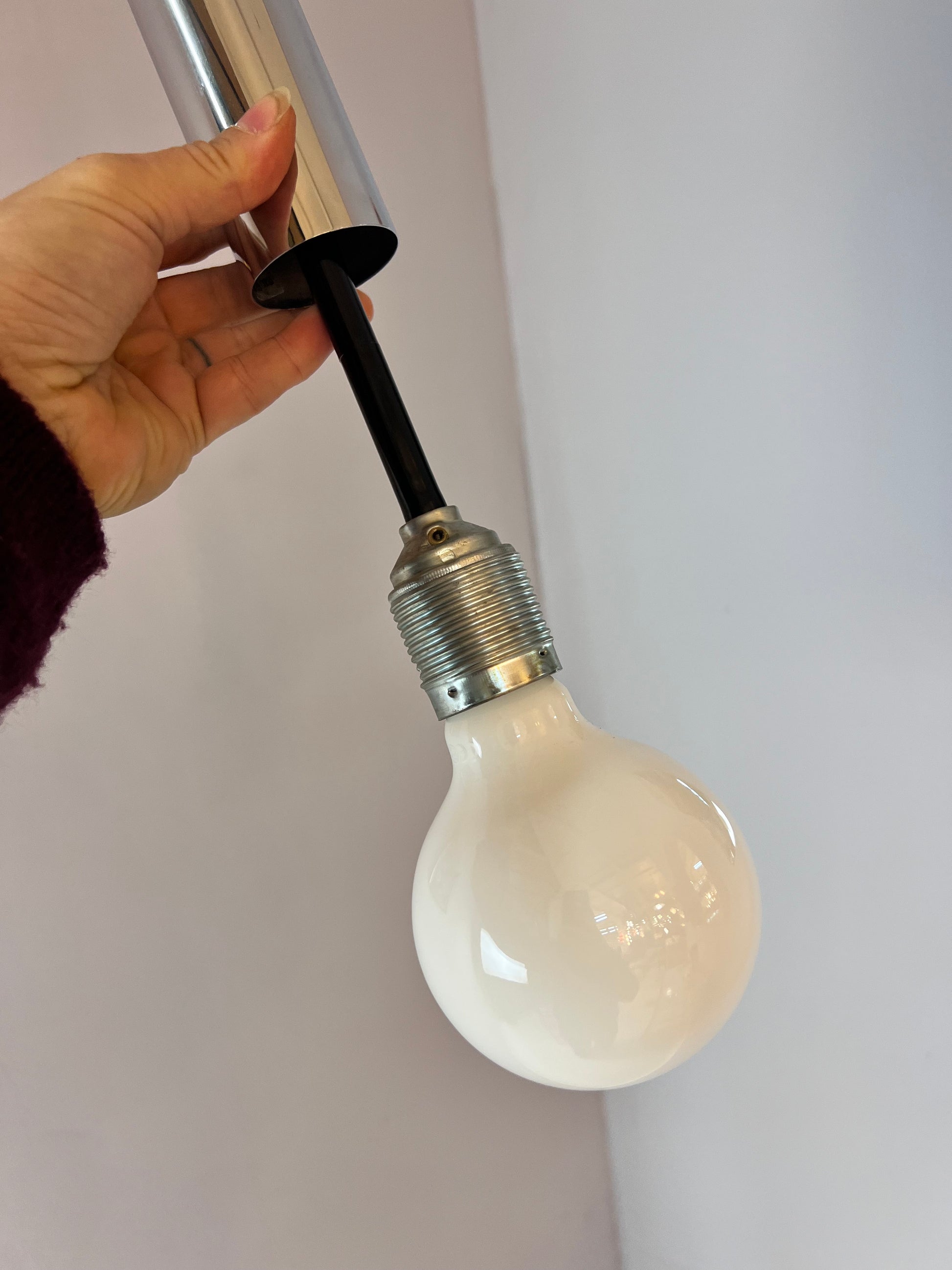 Hängelampe Chromstab mit LED von Glashütte Limburg