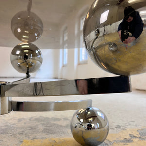 Couchtisch „Atomic“ Glas & Chrom