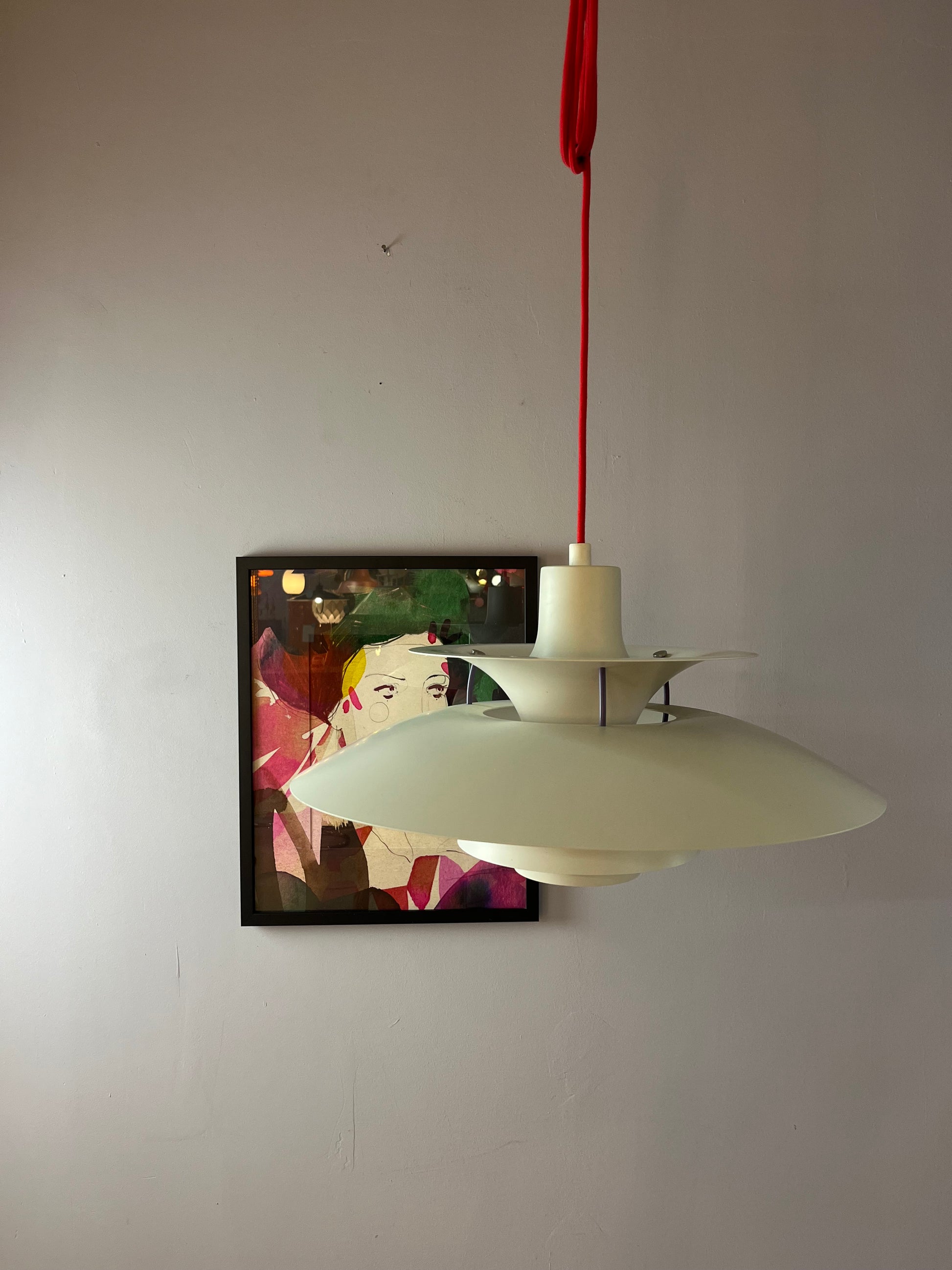 Lamellenlampe PH5 weiß von Poul Henningsen für Louis Poulsen