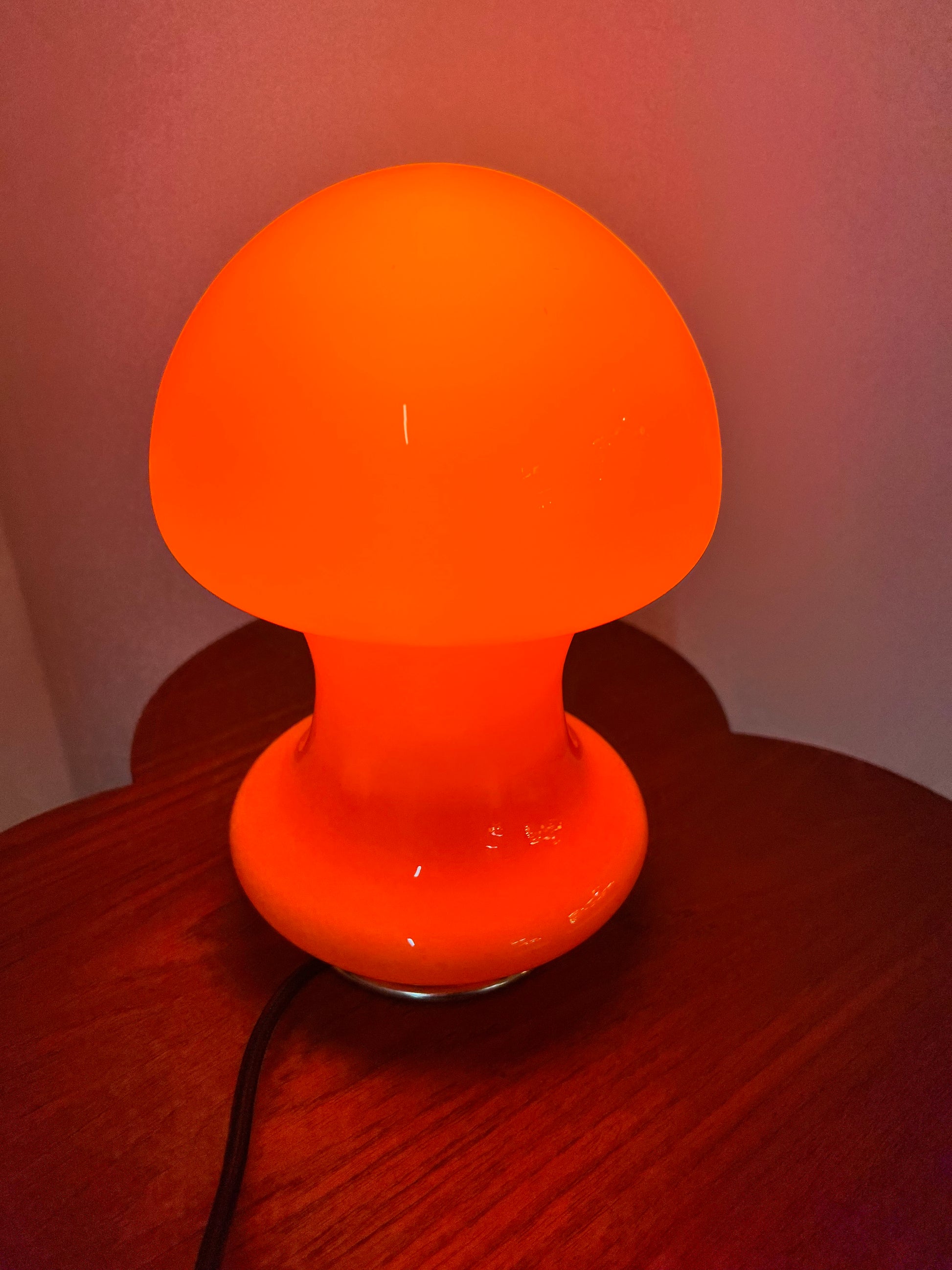 Tischlampe orange Glas aus Dänemark