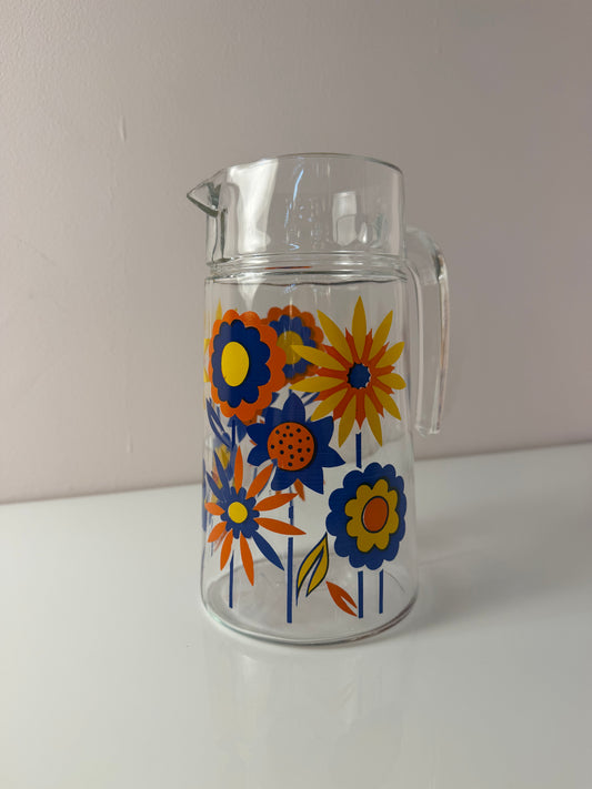 Krug Flower Power Glas aus Frankreich