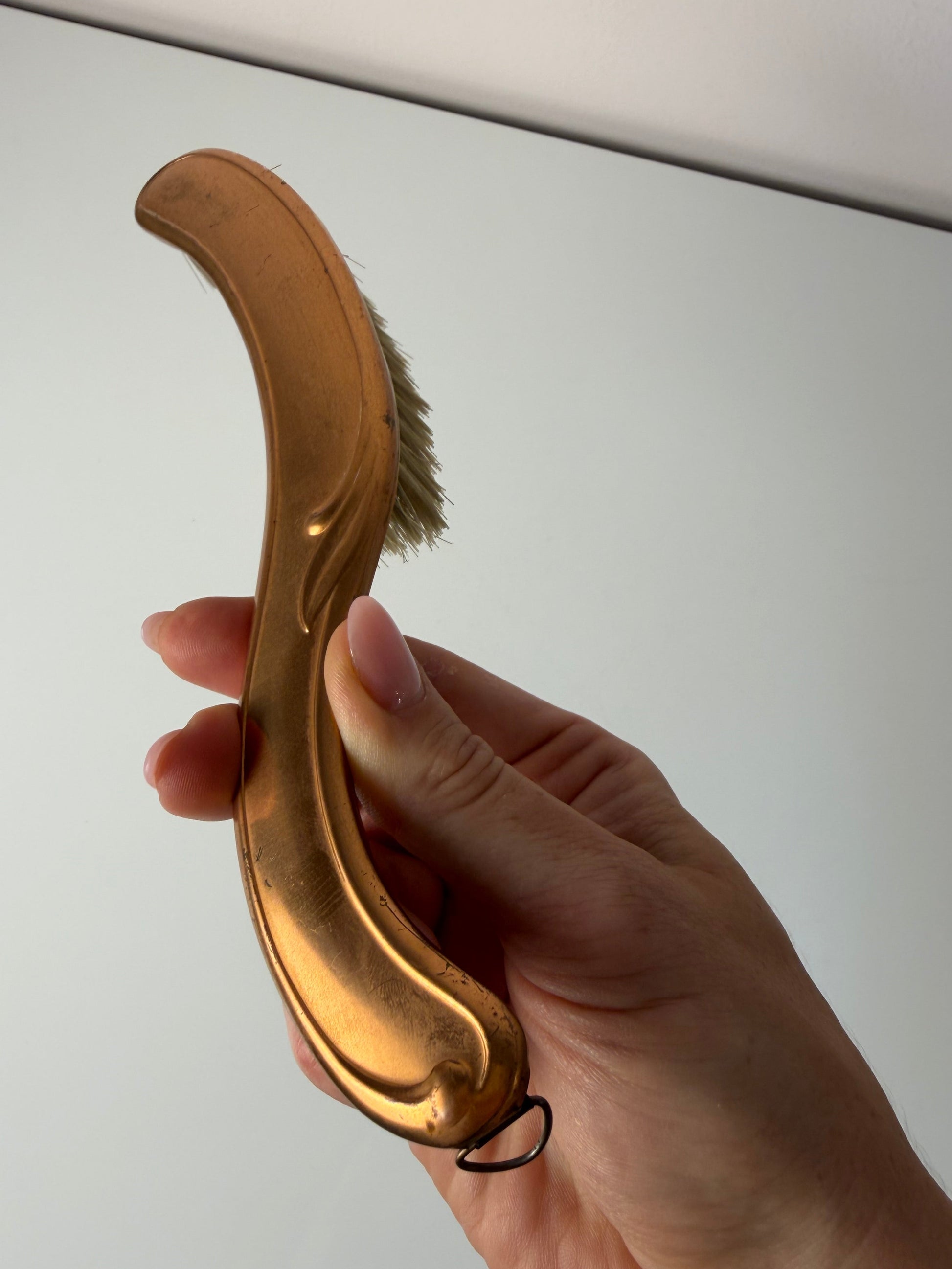 Handfeger mit Griff Kupferoptik