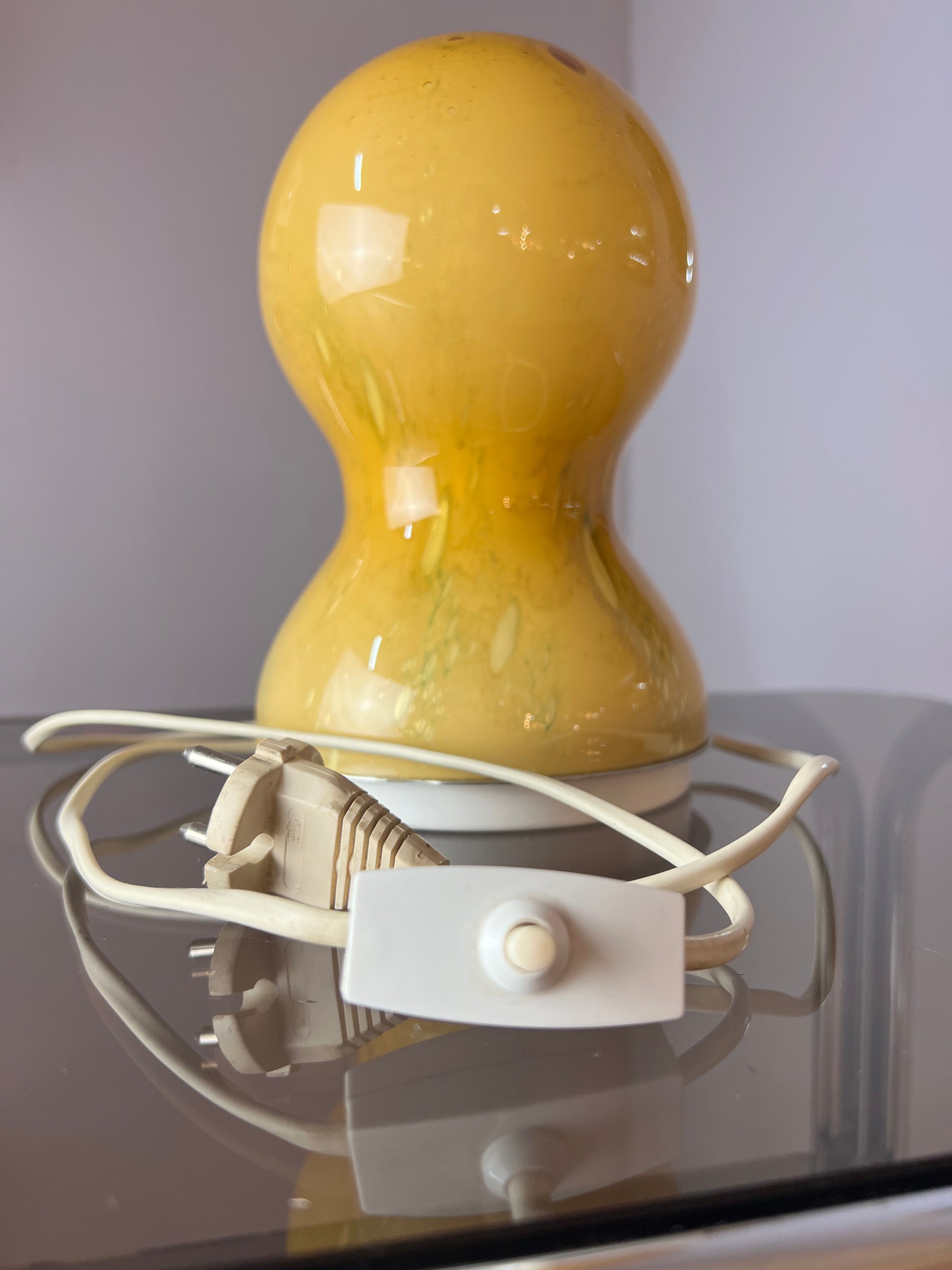 Tischlampe gelb Glas von Doria
