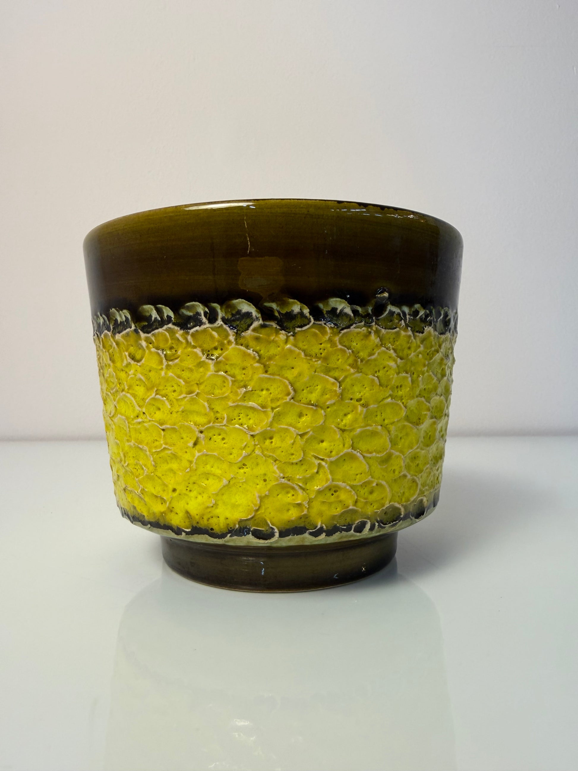 Blumentopf 1516/12 gelb oliv Keramik