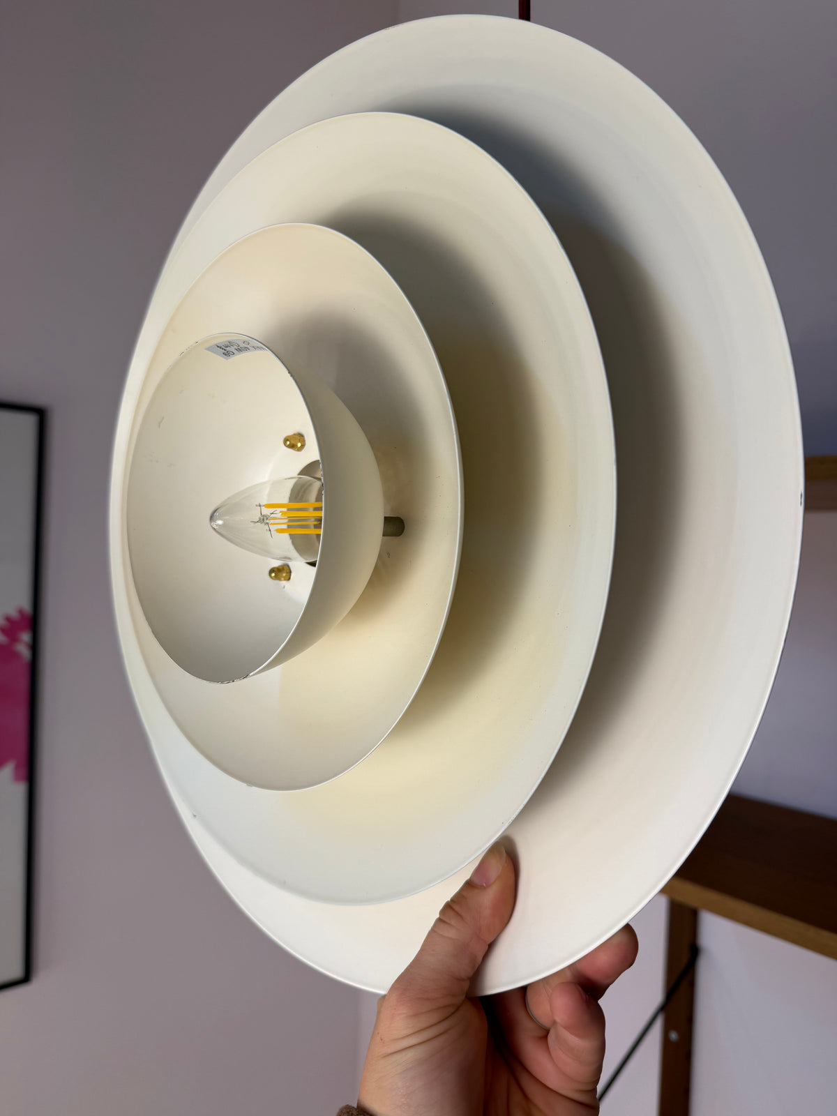 Lamellenlampe cremeweiß aus Dänemark