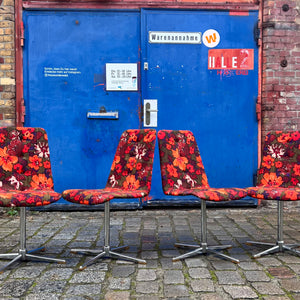 Set: 4x Drehstuhl rot floral von EKA Wohnmöbel